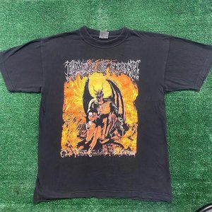 Vintage 90s Cradle of Filth Behind Satan Gothic Metal Band Tee